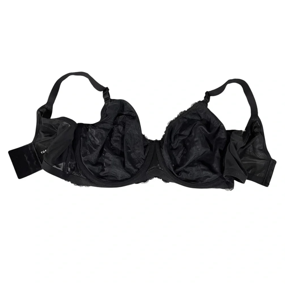 Torrid Black Lace Unlined Full Coverage Underwire Bra 46D - Picture 2 of 12